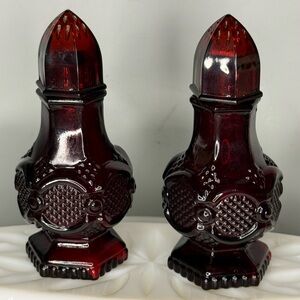 Vintage Avon Cape Cod Ruby Red Salt and Pepper shakers